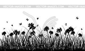 Meadow background - vector clip art