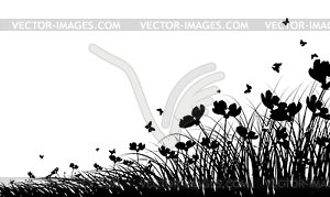 Meadow background - vector image