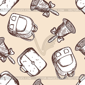 Back to school seamless doodle pattern - vector clipart / vector image