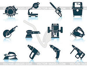 Set of electrical work tool icon - vector clipart