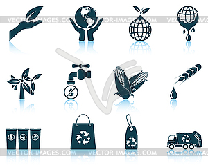 Set of ecological icons - vector image