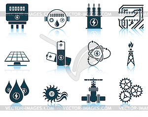 Set of energy icons - vector EPS clipart