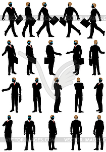 Business silhouette set - vector clipart