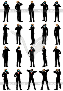 Business silhouette set - vector image