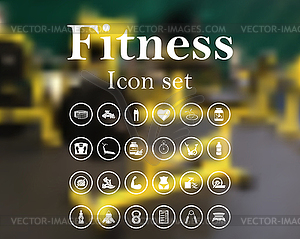 Fitness icon set - color vector clipart