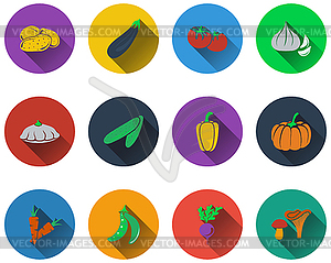 Set of vegetables icons - vector clipart