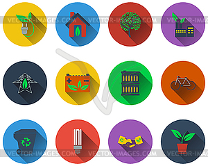 Set of ecological icons - vector clip art