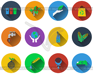 Set of ecological icons - vector clipart