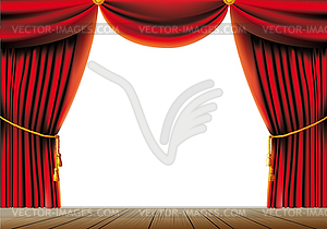 Red theater curtain - royalty-free vector clipart