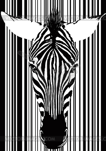 Zebra Barcode Face - vector clipart