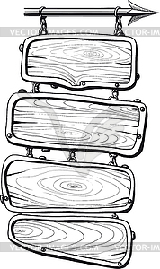 Wooden boards black - vector image