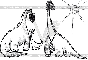 Family dinosaur - vector image