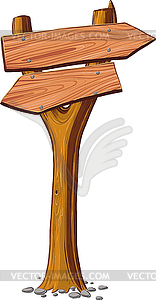Signboard nailed tree - vector image