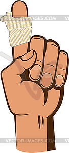 Bandaged finger - vector image