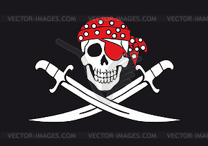 Red Pirate Flag Image Vector  Pirate flag, Flag, Flag vector