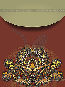 Floral design element on brown background - vector image