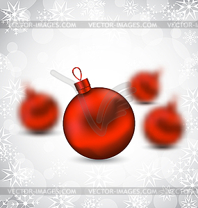 Christmas background with red glass balls and - vector clip art
