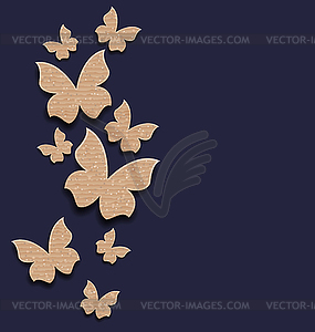 Carton paper butterflies with copy space - vector clip art
