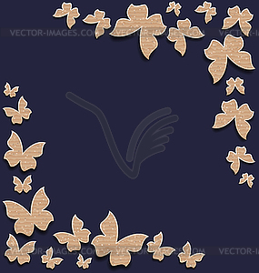 Cute card with butterflies, composition made in - color vector clipart