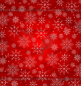 Christmas red wallpaper, snowflakes texture - vector clip art