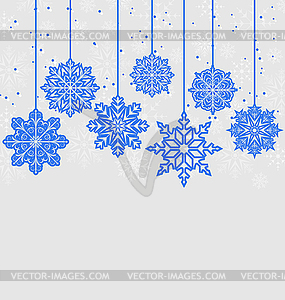 Christmas card with variation snowflakes - vector image