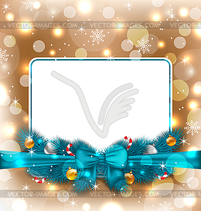 Greeting elegant card with Christmas decoration - vector clipart