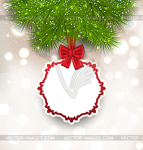 Glowing background with Christmas card - vector clipart