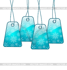 Set Christmas colorful discount tickets - vector image