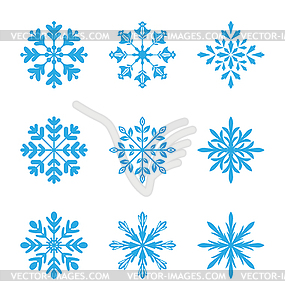 Collection of variation snowflakes - vector clipart