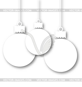 Set Christmas paper balls with copy space for your - vector clipart
