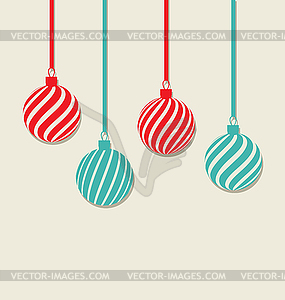 Christmas hanging balls with copy space for your - vector image