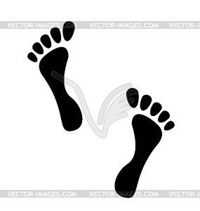 Black human footprints - vector clip art