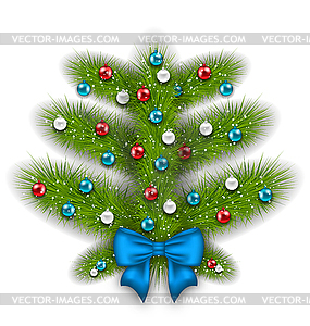 Decorated abstract Christmas tree with glass balls - stock vector clipart