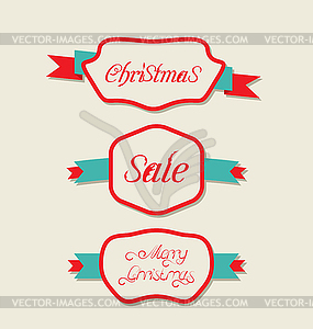 Christmas set variation vintage labels with text - vector image