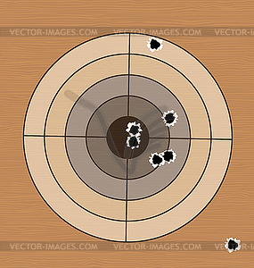 Shooting range target with bullet holes - vector clip art