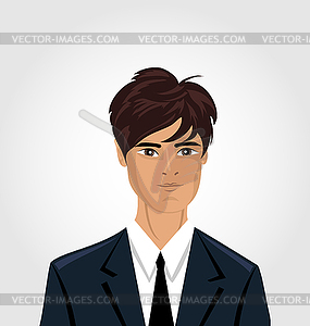 Передняя лицо портрет менеджер аватара офис - векторное изображение EPS