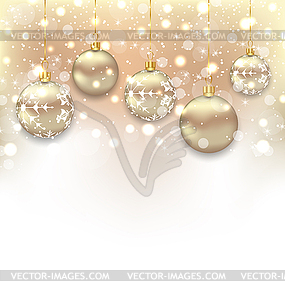 Christmas shimmering background with balls and - vector EPS clipart