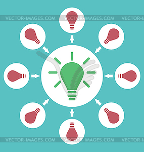 Icon process of generating ideas to solve - vector clipart