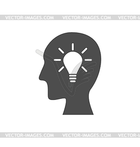 Icon process of generating ideas to solve - vector image