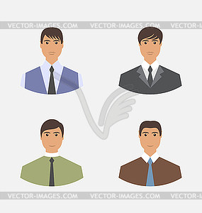 Avatar set front portrait office manager for web - vector image