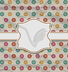 Christmas retro card on snowflakes texture - vector clip art