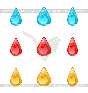 Set of multicolored droplets - vector clipart