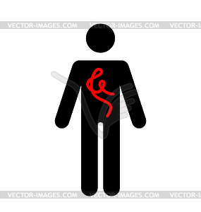 Human icon with Ebola Virus pathogen, - vector clipart