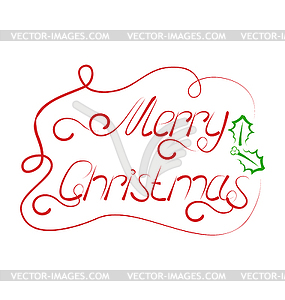 Cute Christmas lettering, handmade calligraphy - vector clipart