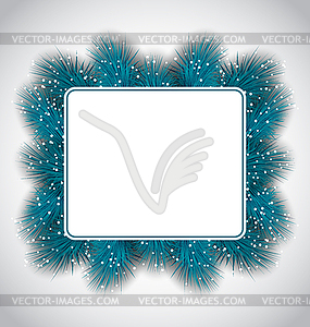 New Year elegant card with fir branches, copy - vector image