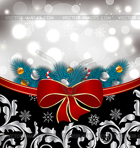 Christmas traditional background with decoration - royalty-free vector image