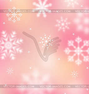 New Year pink wallpaper with snowflakes - vector clipart