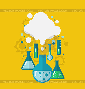 Template of chemical experiment showing various - vector image