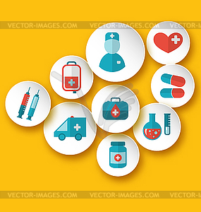 Set medical icons for web design - vector clipart