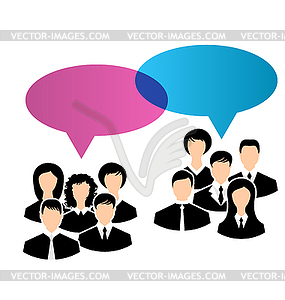 Icons of business groups share your opinions, - vector clip art